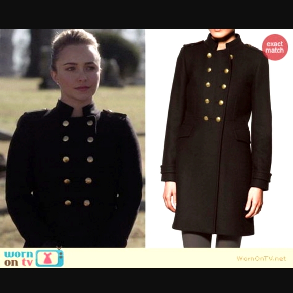 Zara Black Military Peacoat Jacket